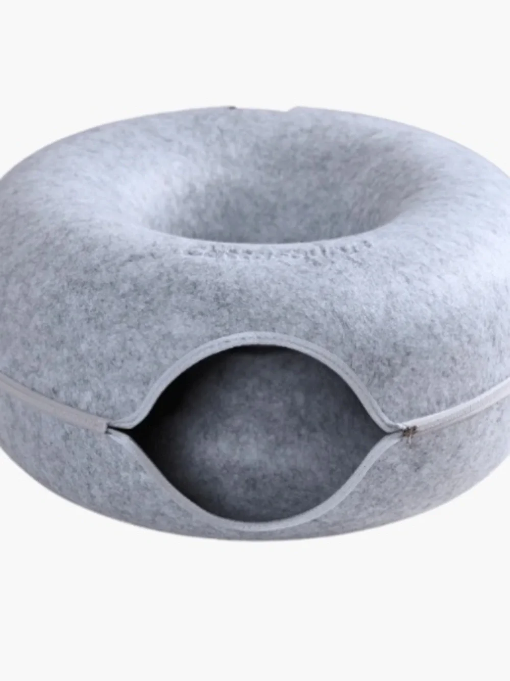 Cattasaurus Peek A Boo Cat Donut Large 27” x 11.6” Gray